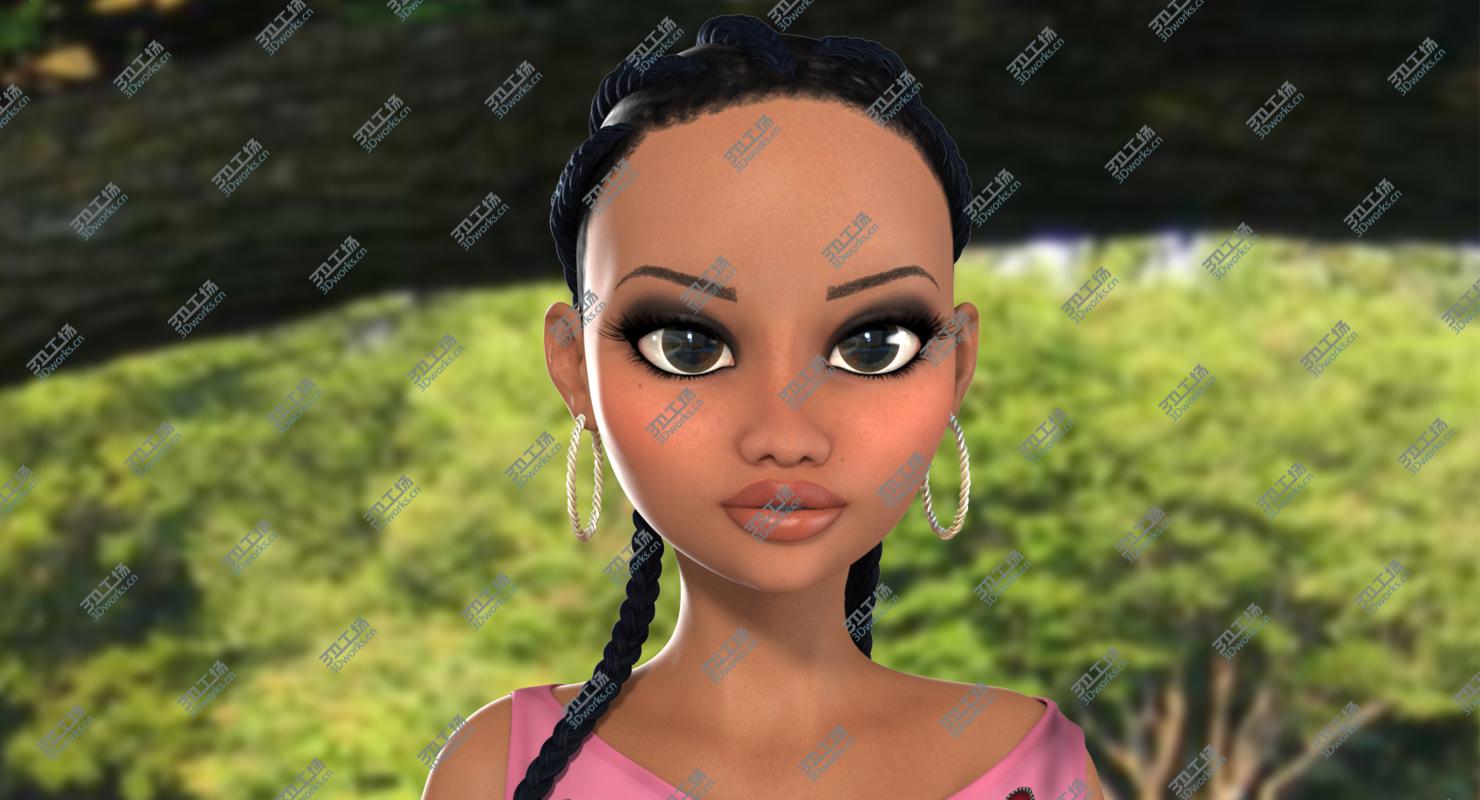 images/goods_img/202105072/3D Naomi African Girl Roller Skater Character model/2.jpg